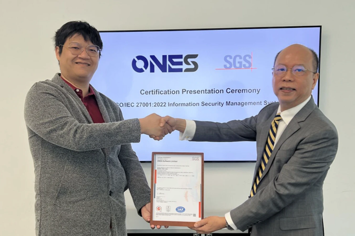 ONES Software Limited Achieves ISO/IEC 27001 Certification | SGS Hong ...