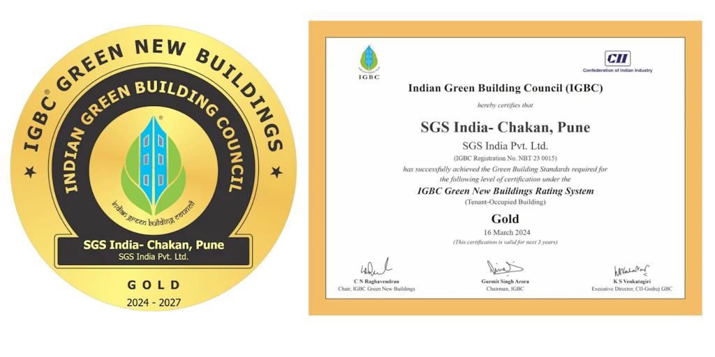 Sgs Testing Lab India SGS Awarded Gold Rating By Indian Green Building Council For Its ...