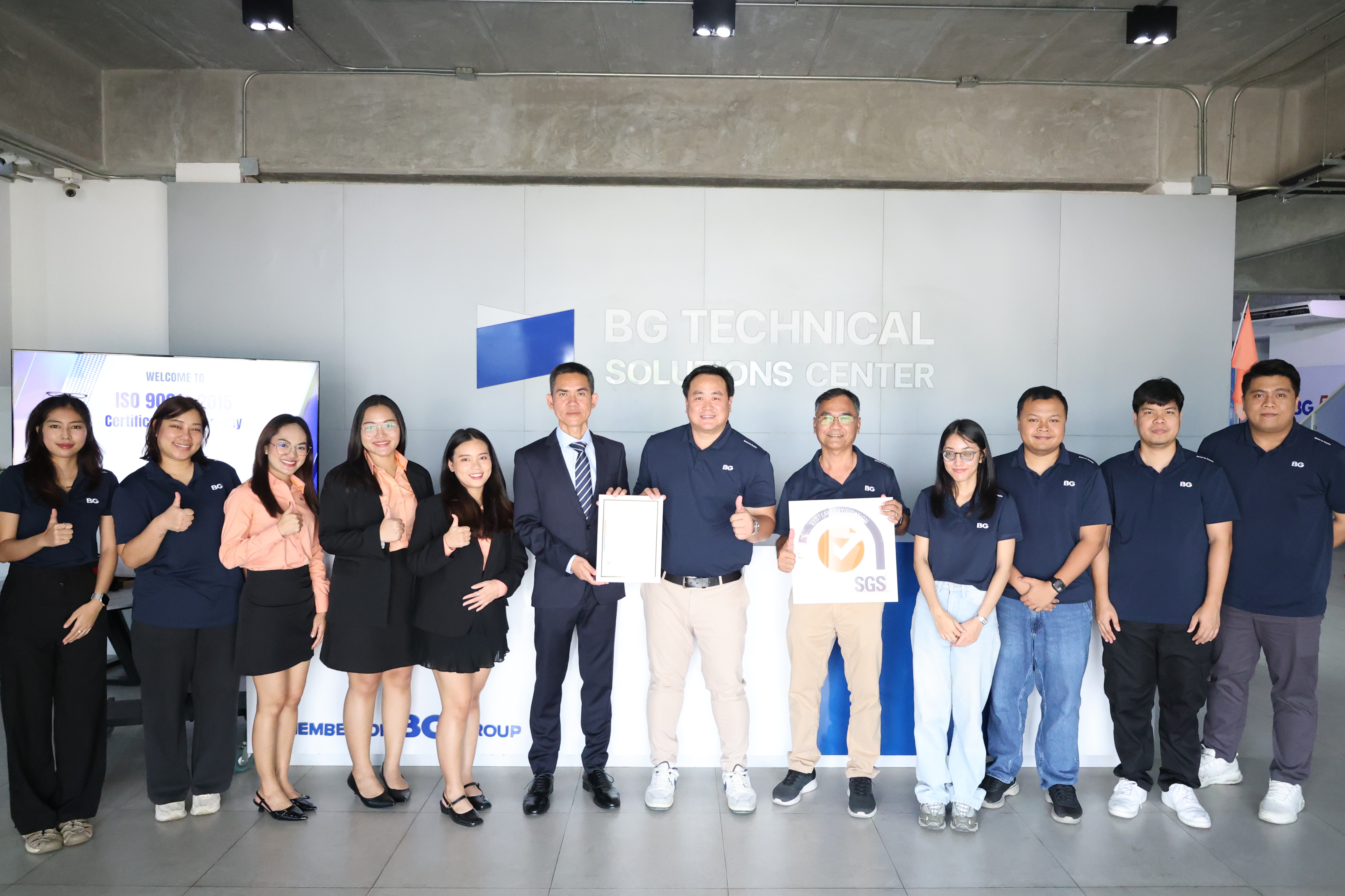 SGS มอบใบรับรอง ISO 9001 ให้แก่ บริษัท บีจี คอนเทนเนอร์ กล๊าส จำกัด (มหาชน)
