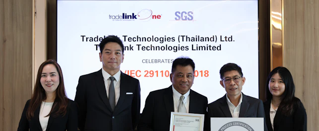 ISO/IEC 29110-4-1:2018 certificate presentation ceremony to TradeLink Technologies by SGS Thailand
