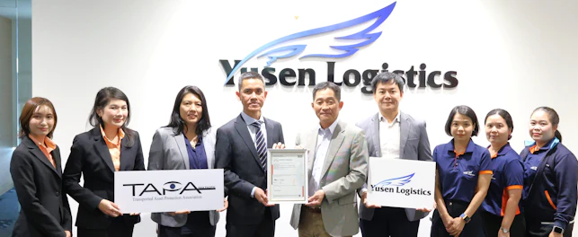 Yusen Logistics Thailand executives receiving TAPA certification from SGS