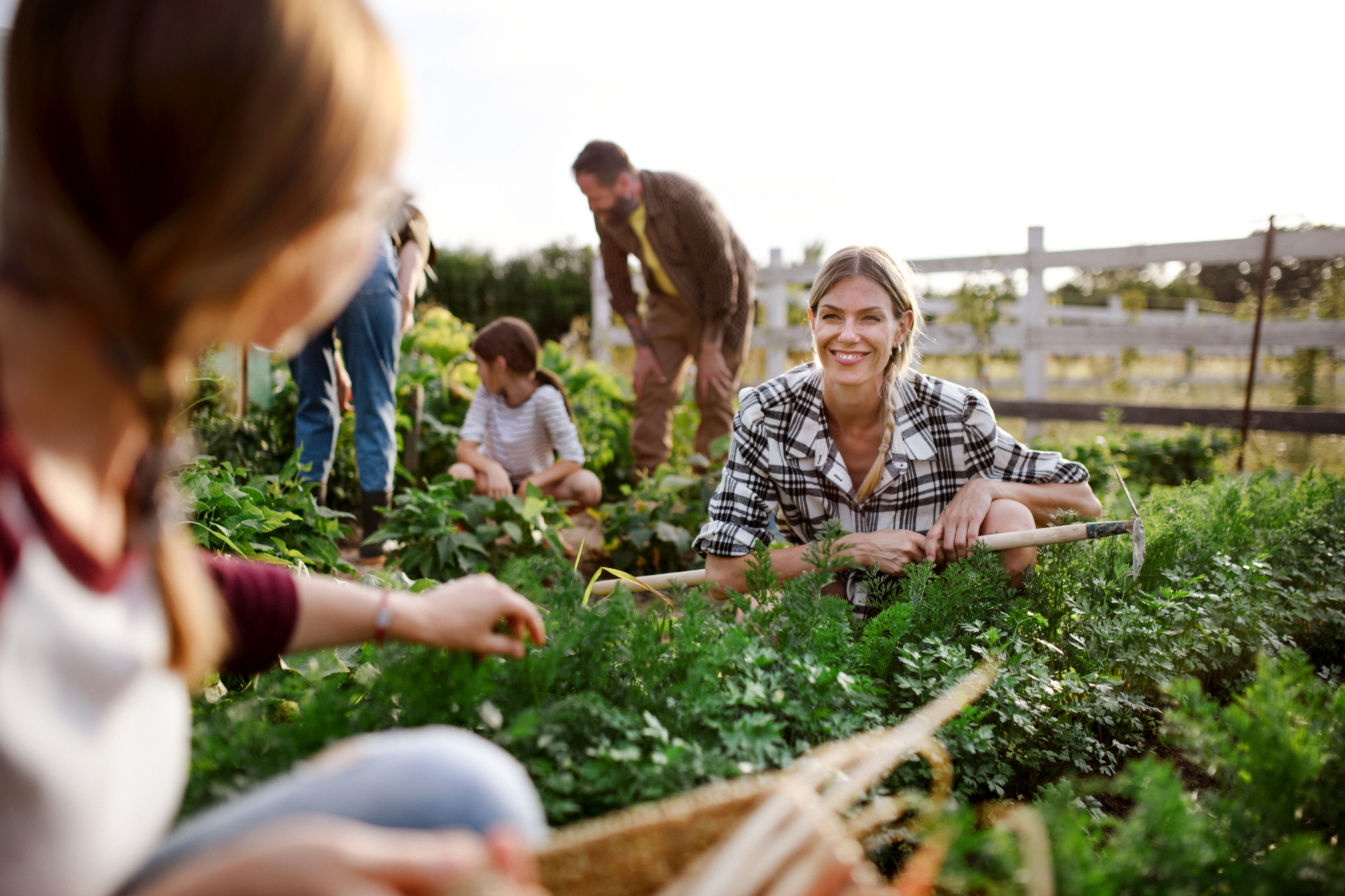 Group of People Working Outdoors at Community Farm