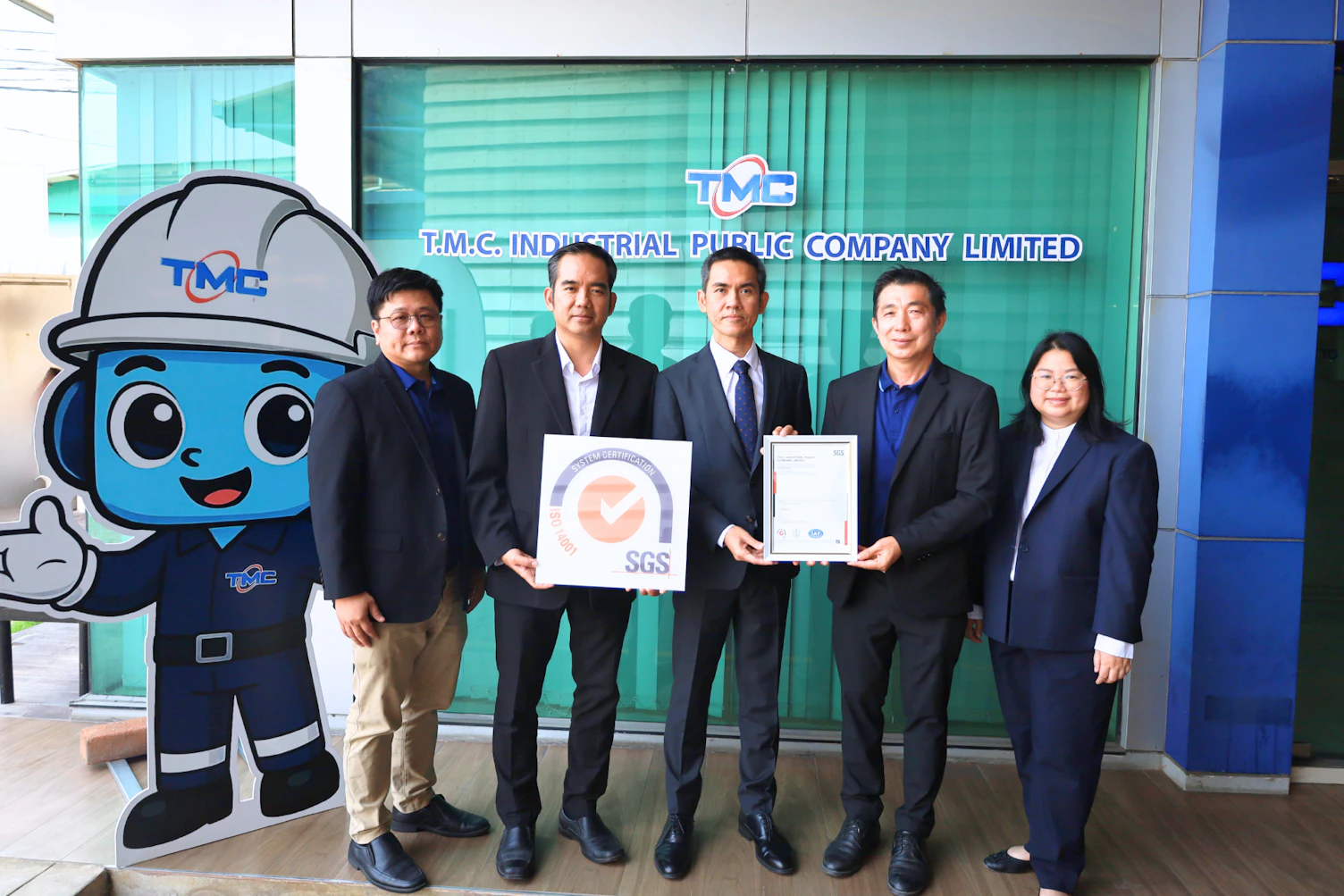 ISO 14001:2015 certificate presentation ceremony for T.M.C. Industrial Public Company Limited by SGS Thailand