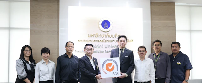 SGS presents ISO 50001:2018 certification to the Faculty of Medicine Ramathibodi Hospital, Mahidol University.