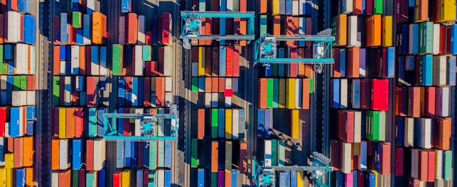 Aerial View of Container Yard