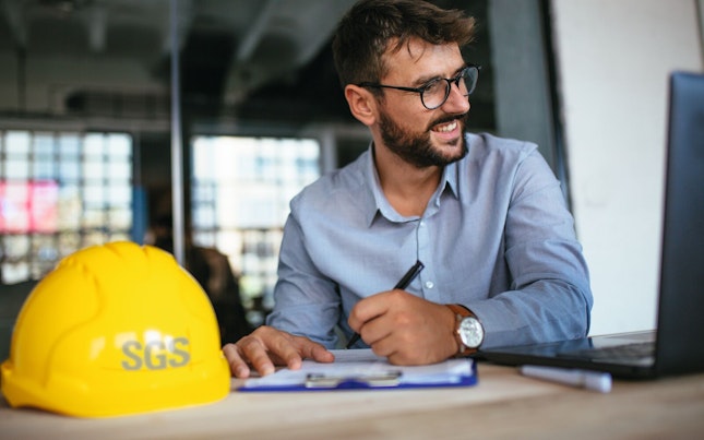 Architect Working in his Office