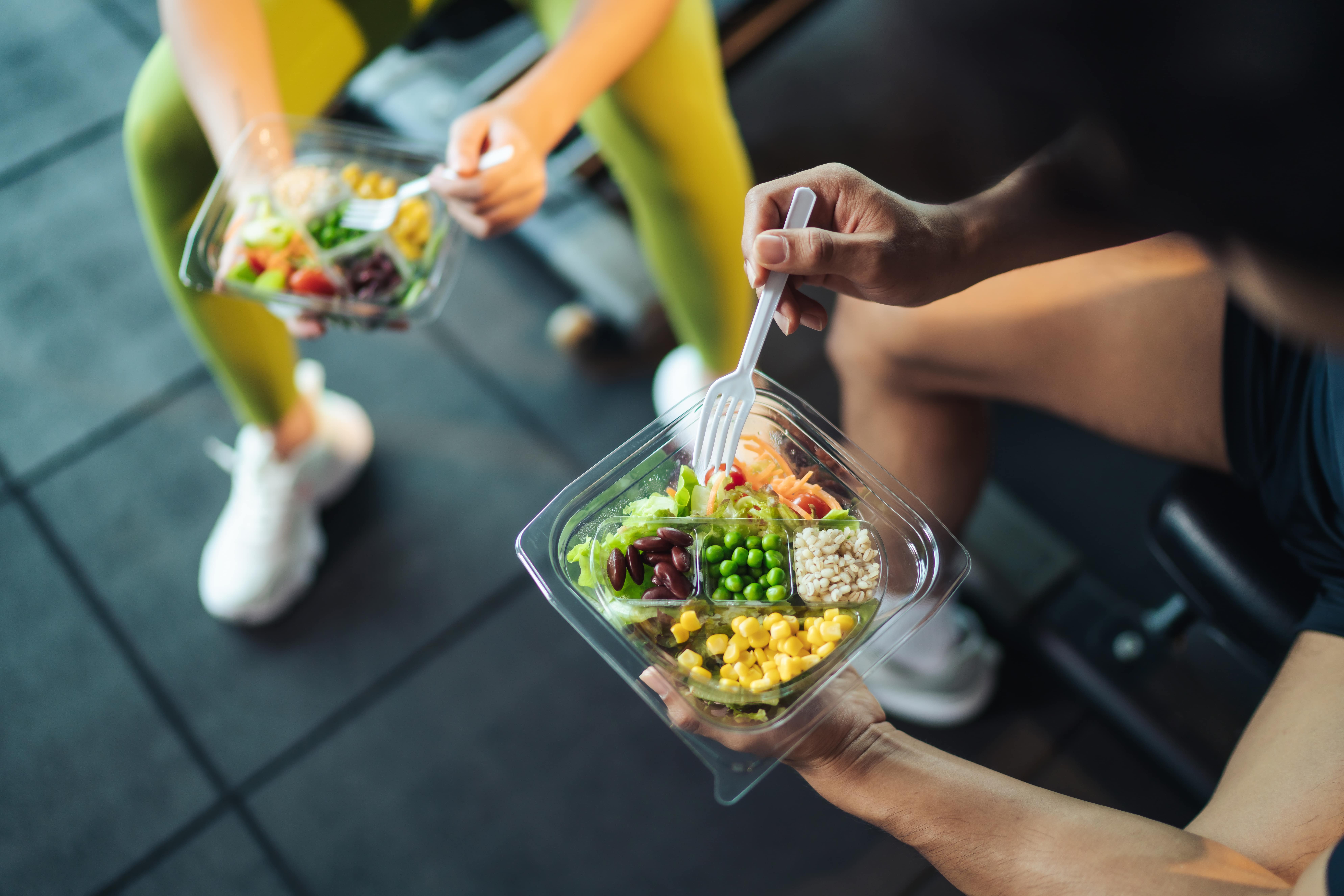 Athletes Eating Heathly Food