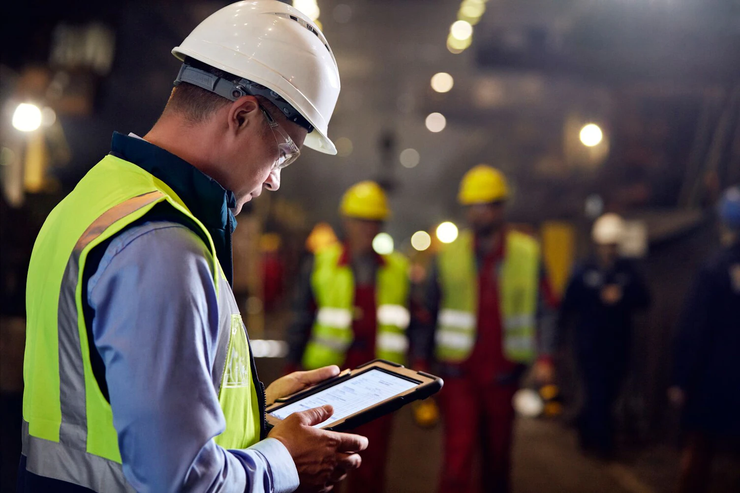 Auditor Inspecting Industrial Site