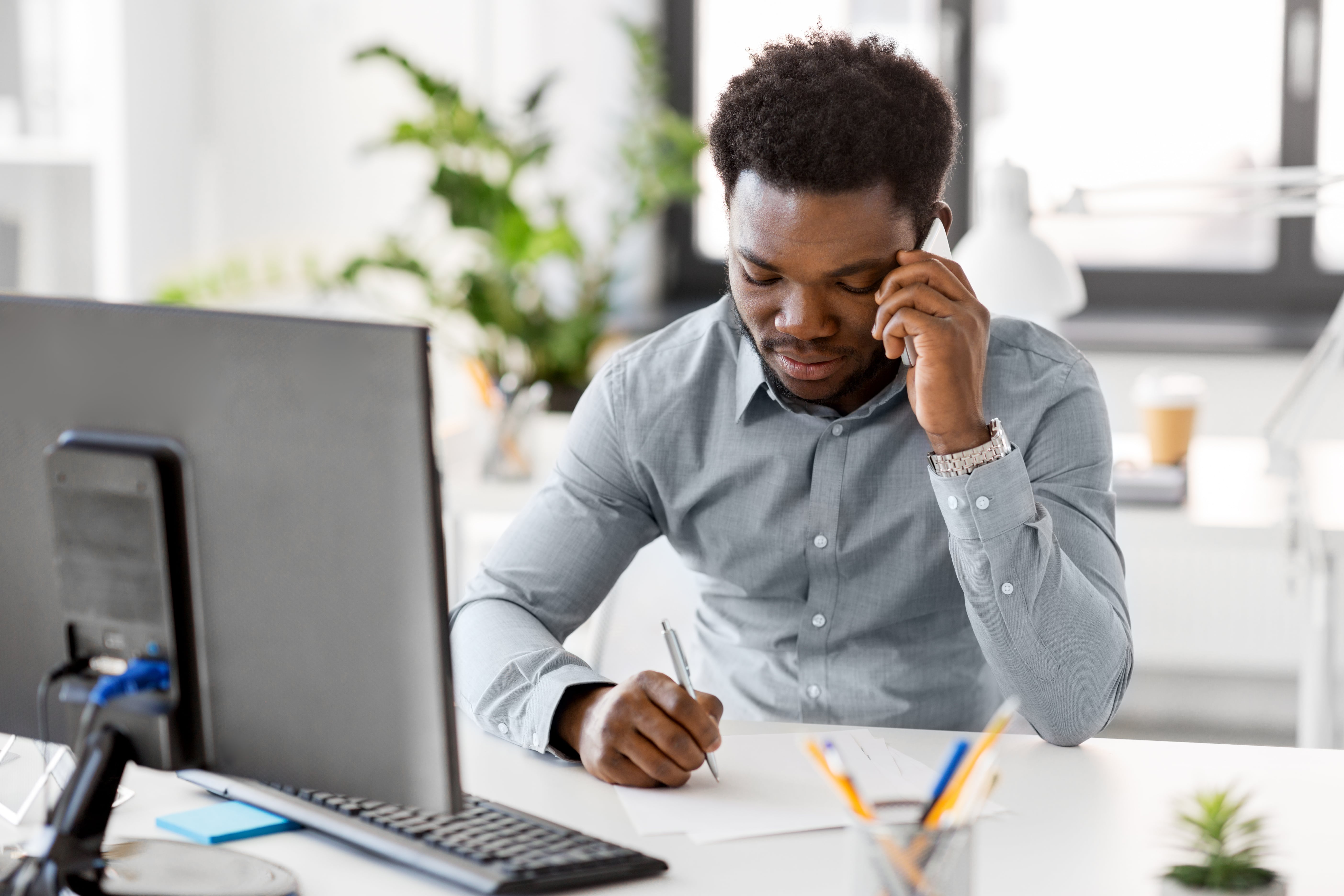 Businessman Working in an Office