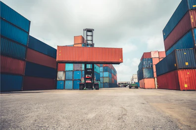Cargo Containers for Overseas Shipping in Shipyard