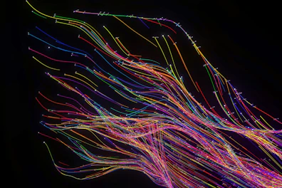 Digital Generated Image of Abstract Flowing Data