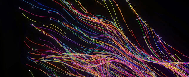 Digital Generated Image of Abstract Flowing Data