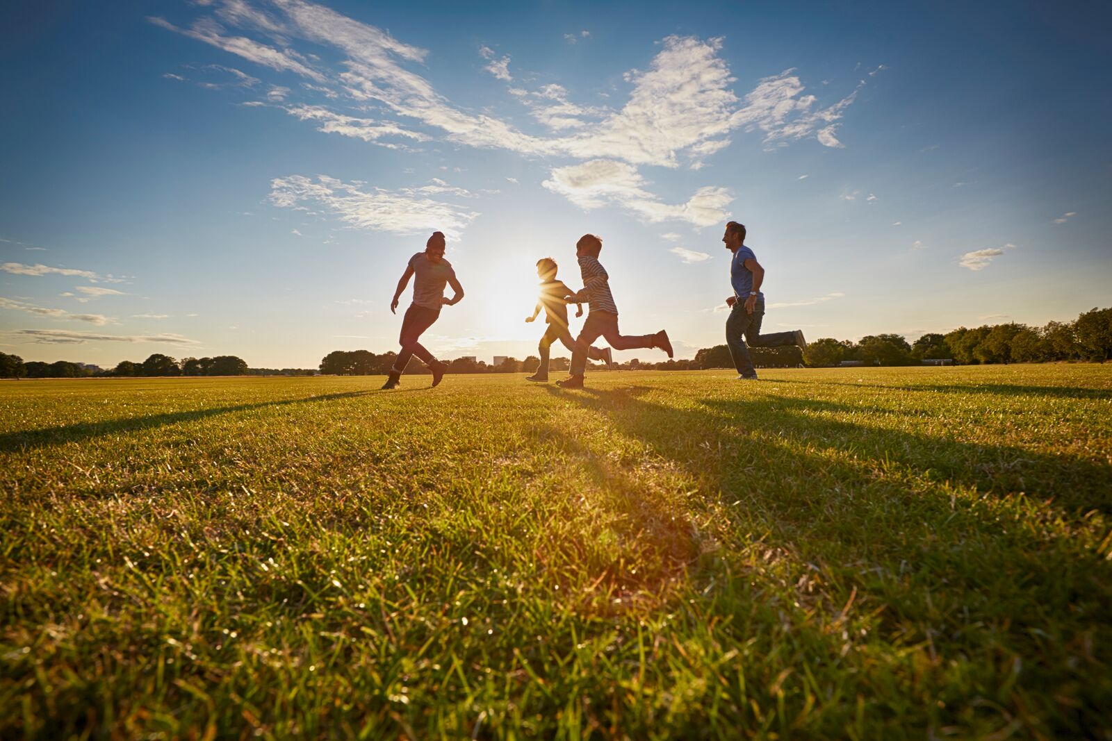 Friends Running at the Park