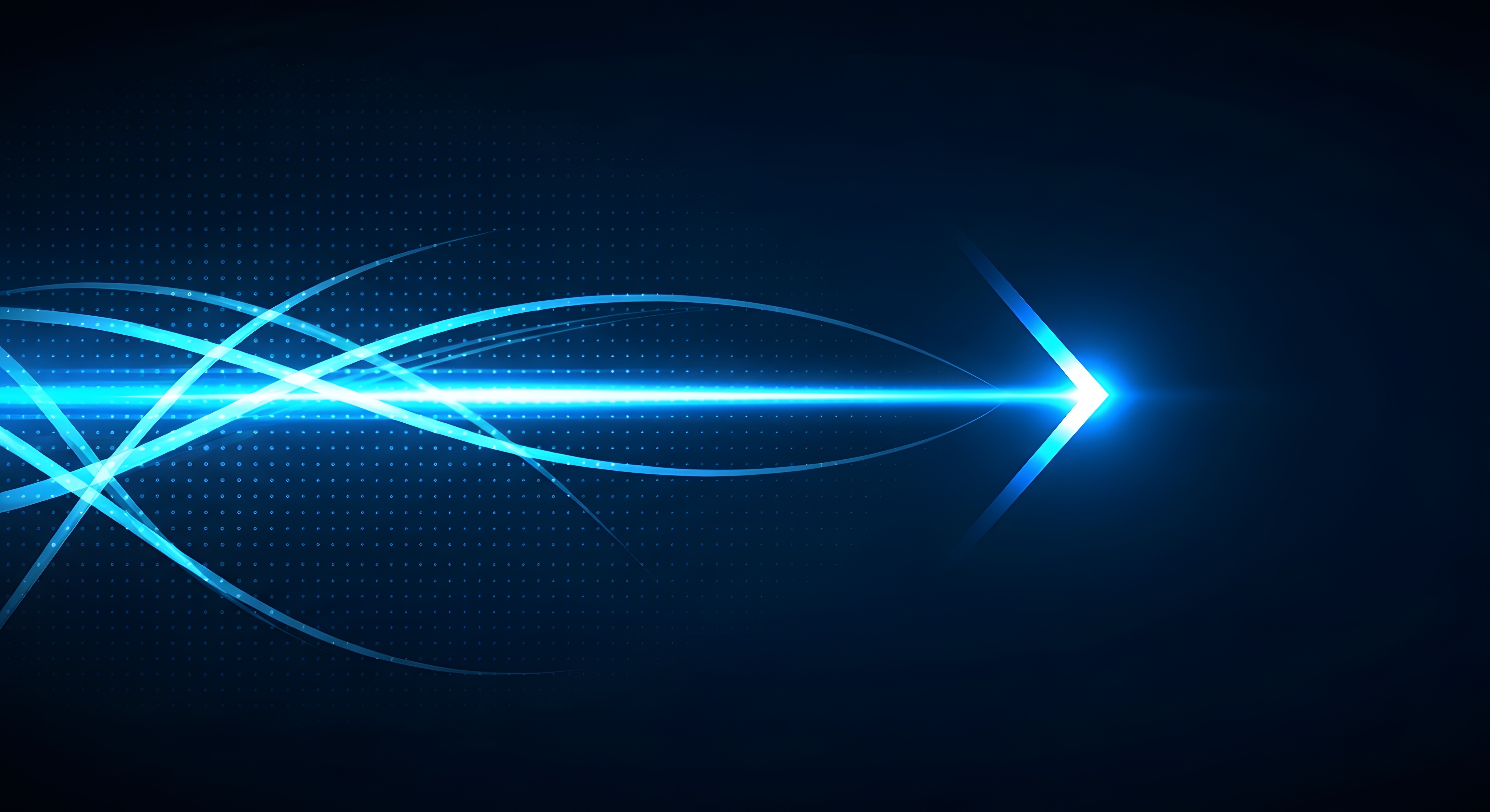 Glowing Blue Arrow Moving Fast
