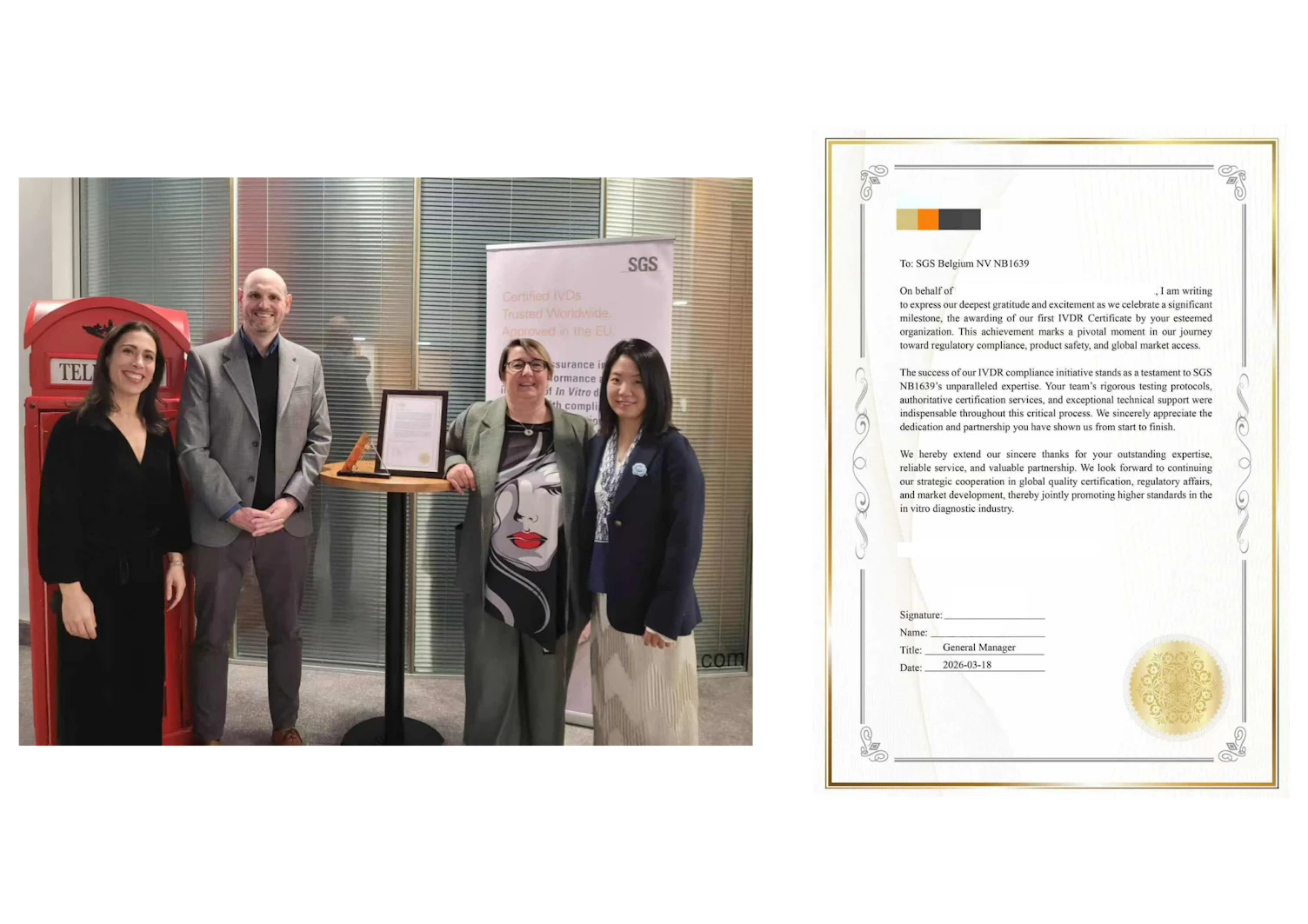 SGS Praised for Prompt Precise IVDR Service