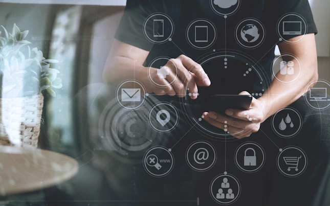 Man hand using smart phone for mobile payments online shopping