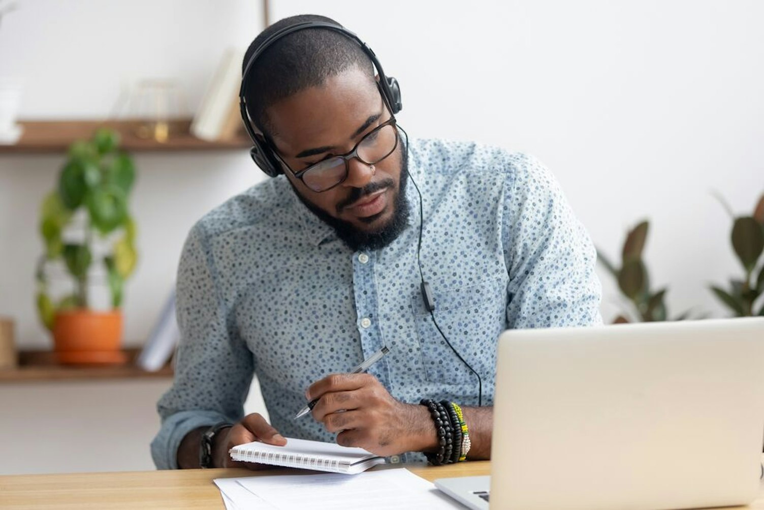 Man Studying Online