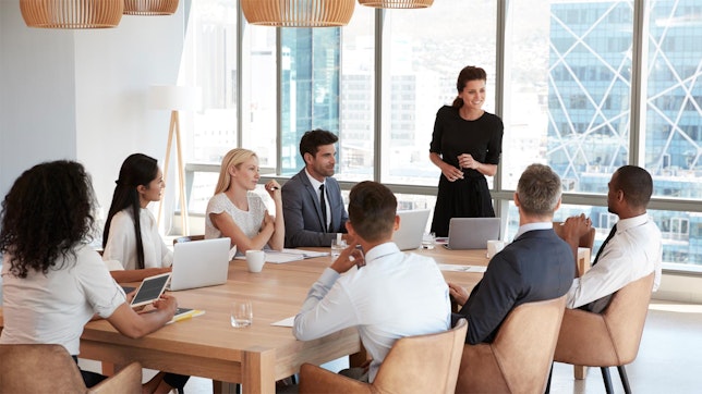 Group meeting in conference room