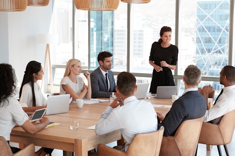 Group meeting in conference room