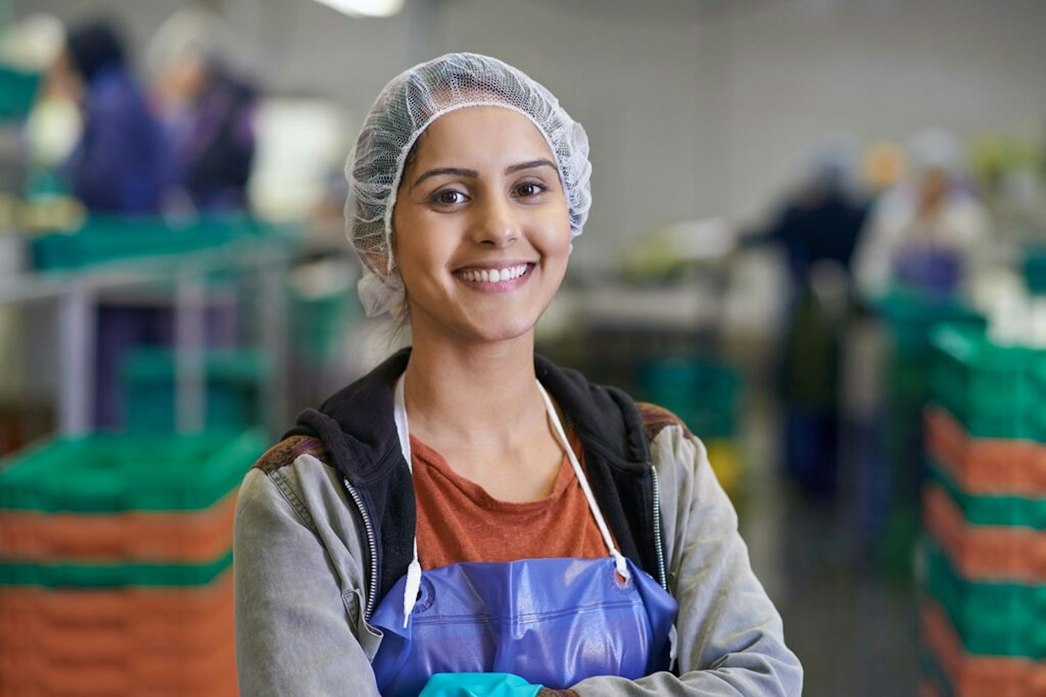 Woman Working in a Food Processing Plant