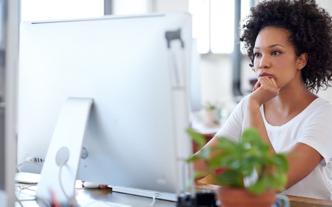 Woman Working on a Computer