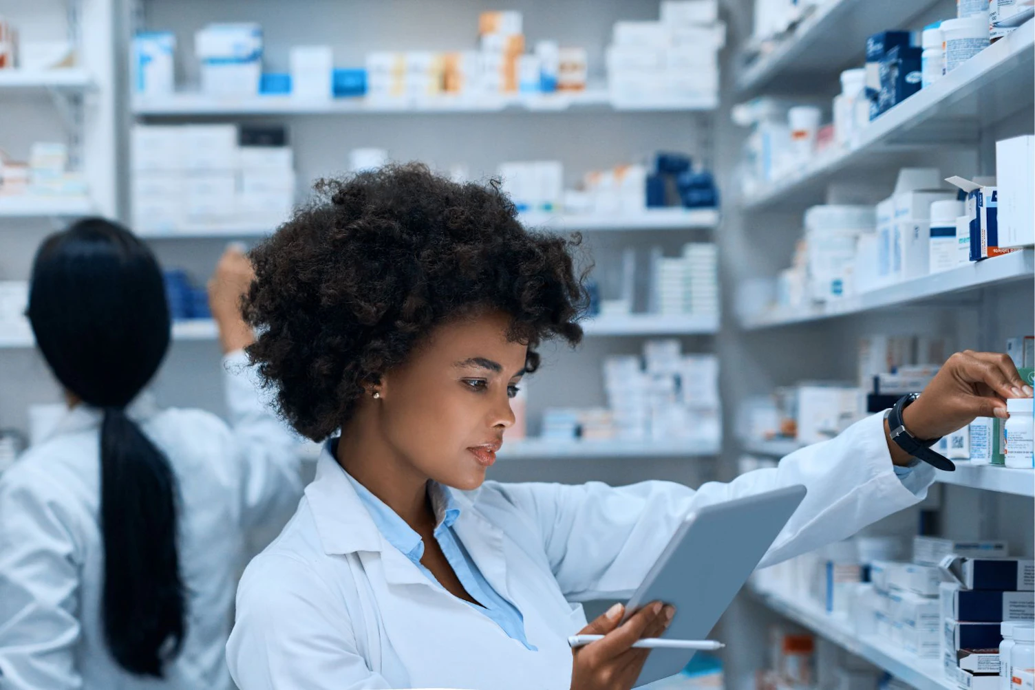 Women Doing Inventory in Pharmacy