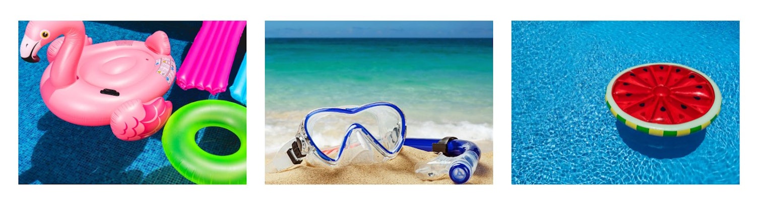 Plusieurs photos d'accessoires aquatiques