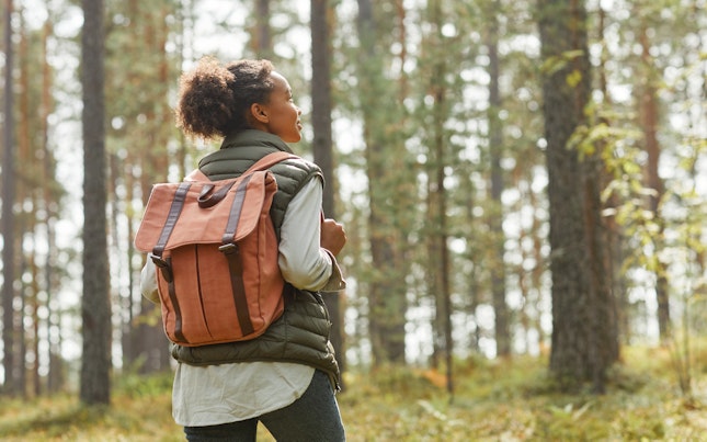 Lady wearing down jacket