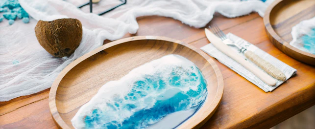 Banquet table in the style of the sea