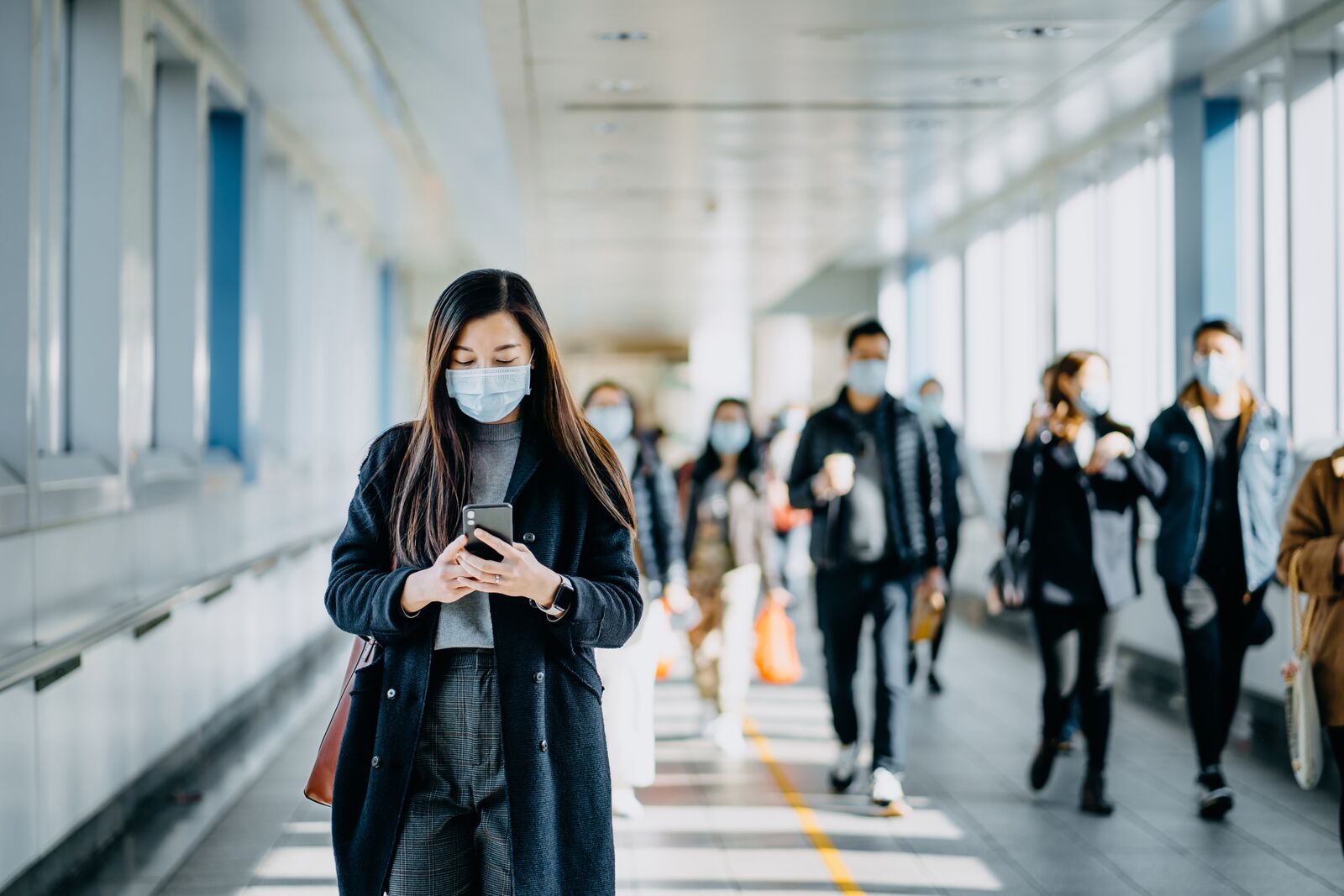 Business Woman Wearing Face Masks