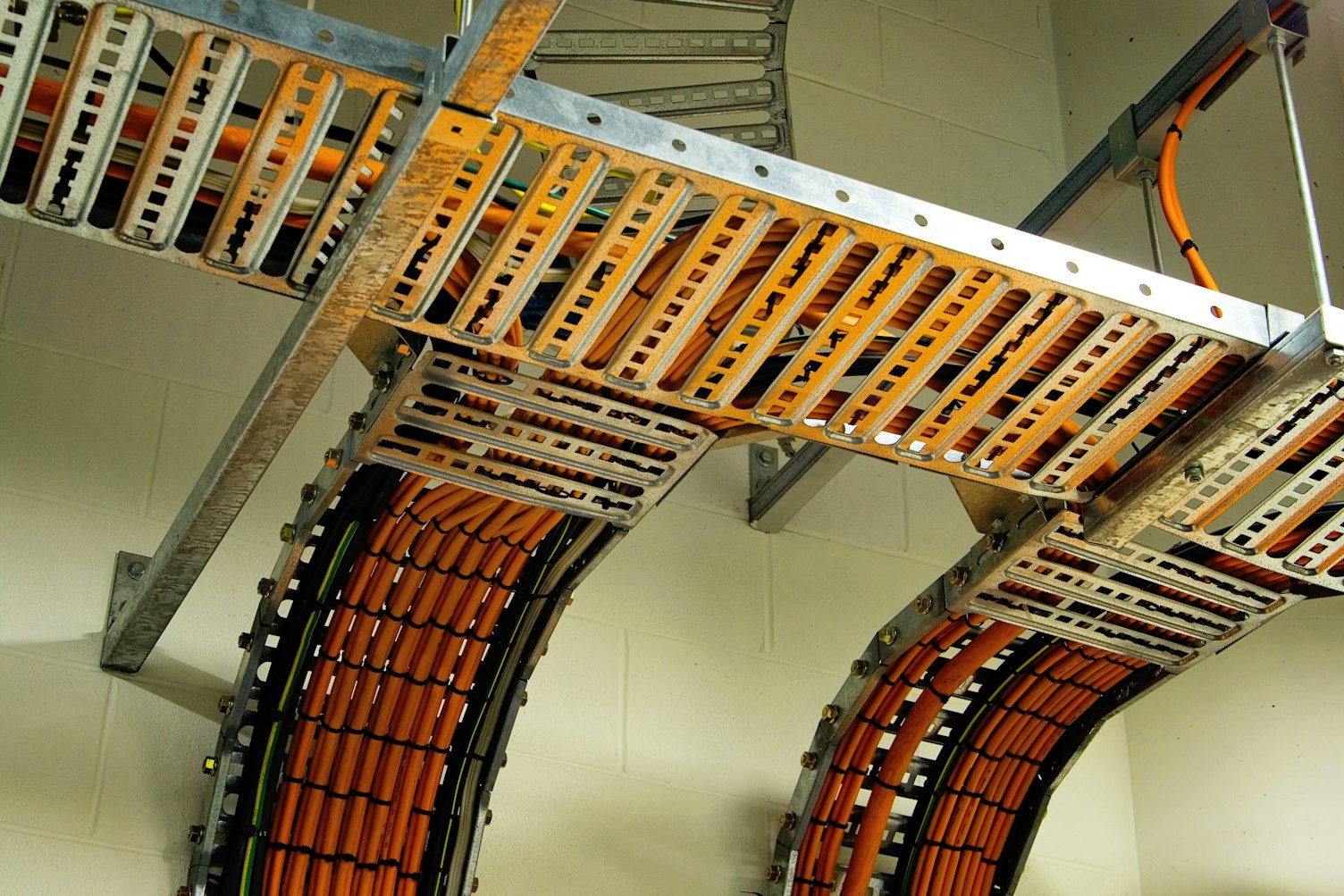 Cable Management Racks in a Computer Server Room