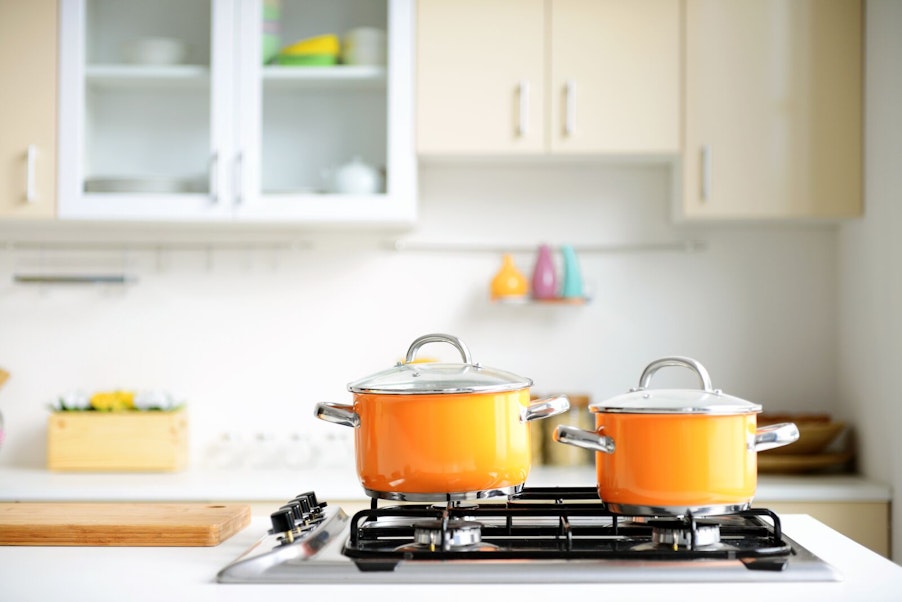 Cooking Pans on Stove