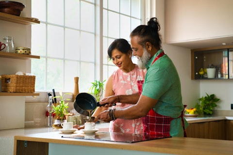 Couple Cooking Together