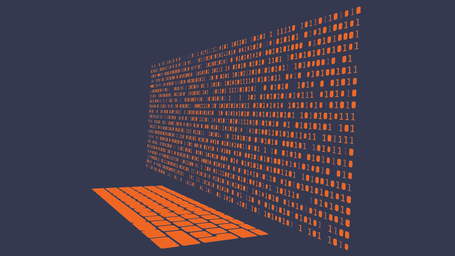 Digital Laptop with Matrix Background