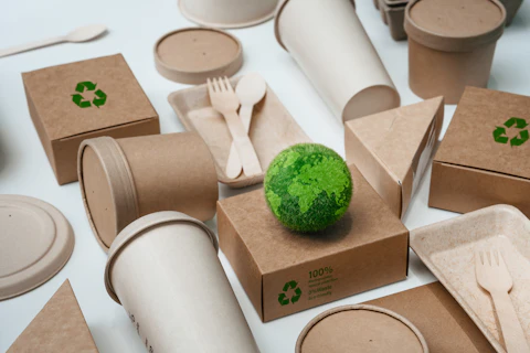 Eco friendly paper tableware and packaging made from biodegradable materials