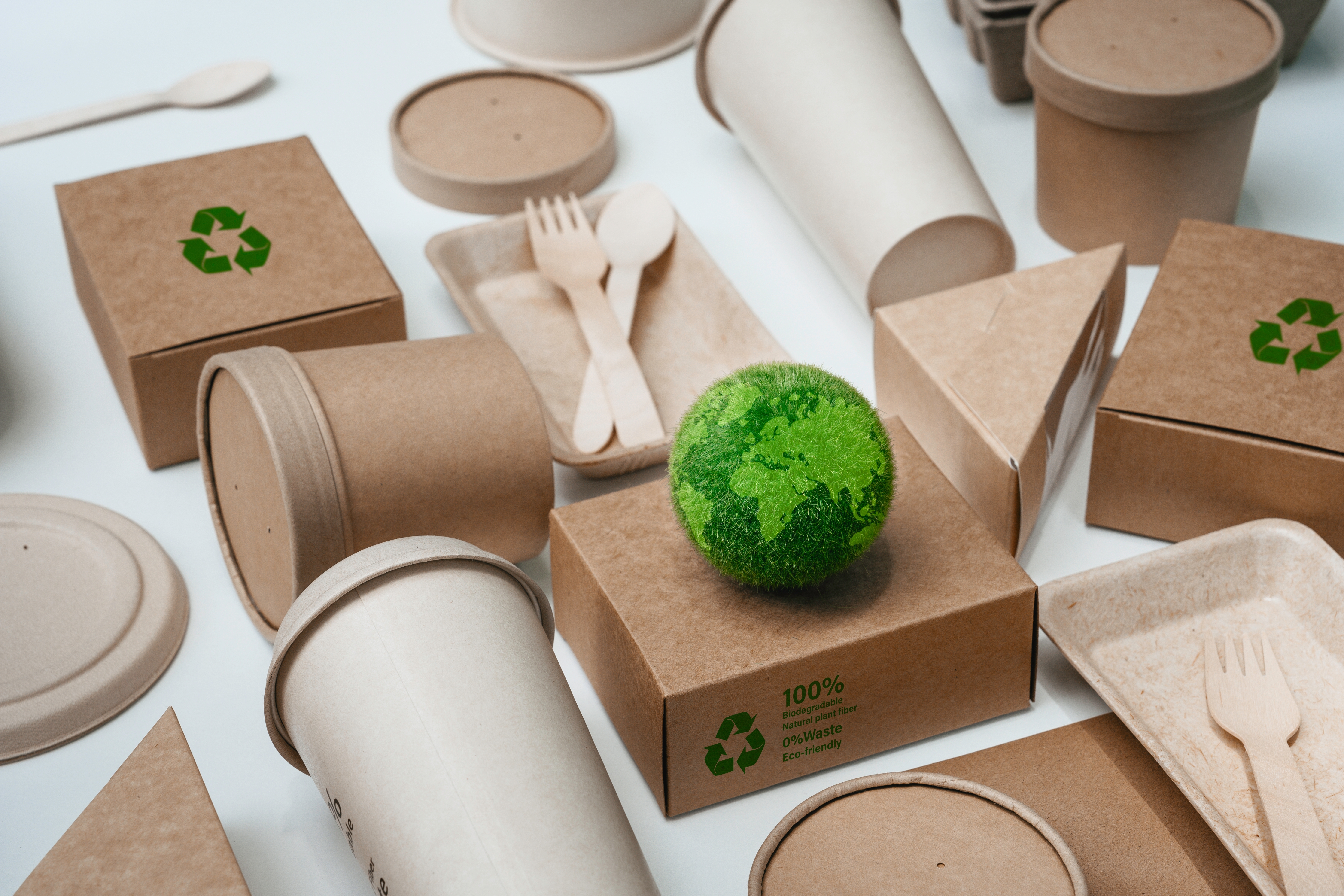 Eco friendly paper tableware and packaging made from biodegradable materials