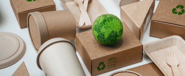Eco friendly paper tableware and packaging made from biodegradable materials