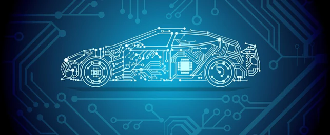 Electric Car Battery Technology Drawing Concept