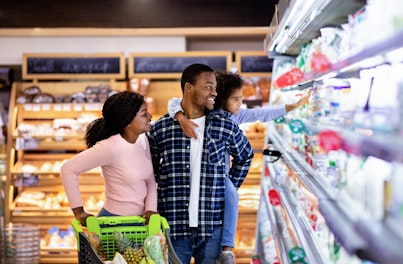 Family Doing Shopping in Grocery Store