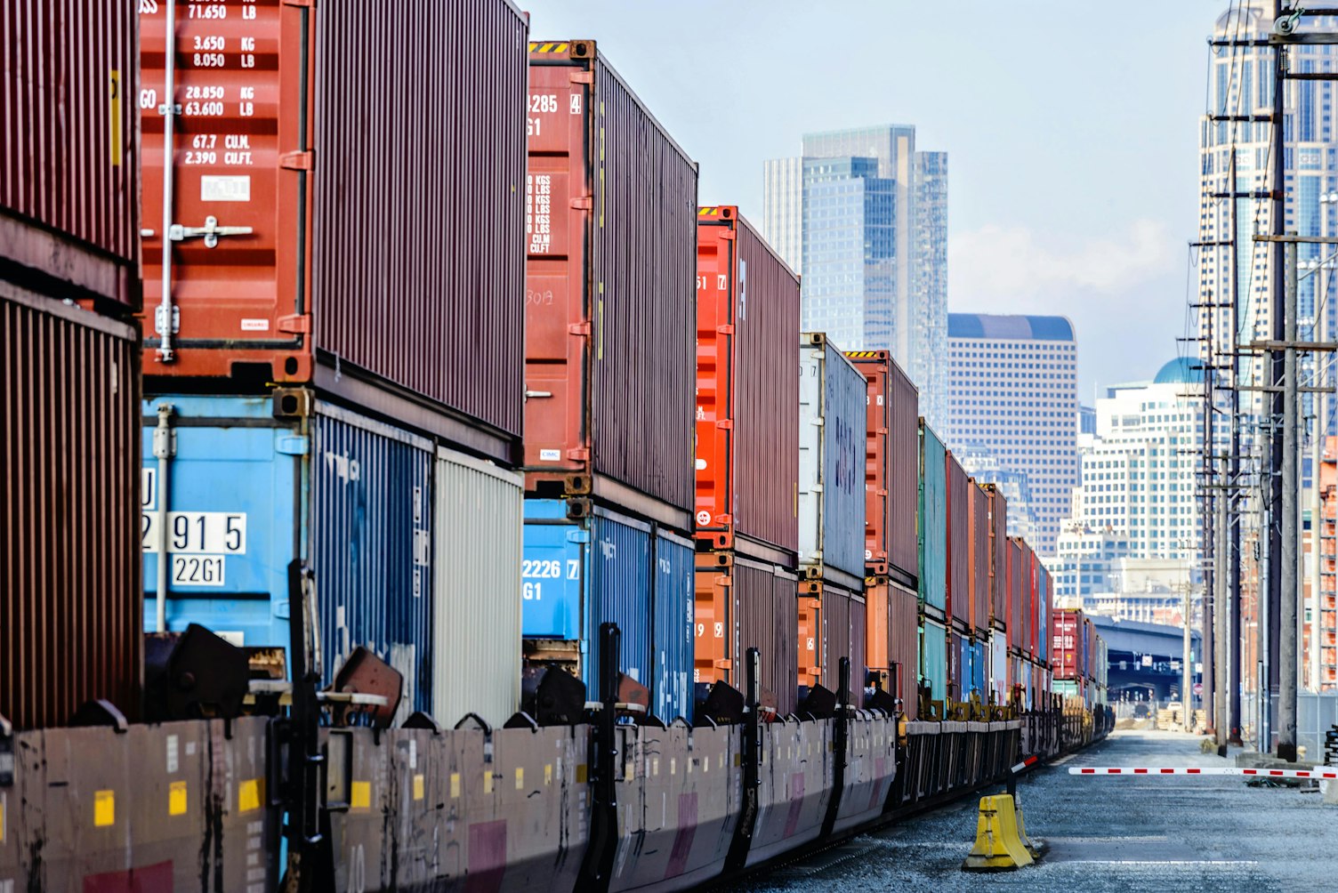 Freight Train with Cargo Containers