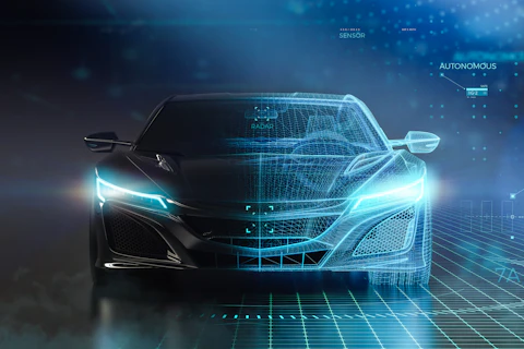 futuristic sports car wireframe