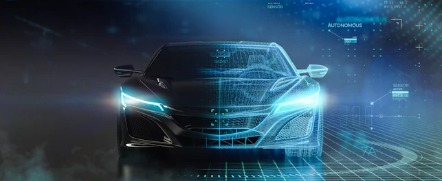 futuristic sports car wireframe