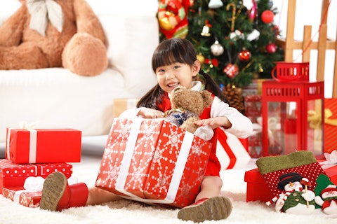Girl with a Christmas Gift