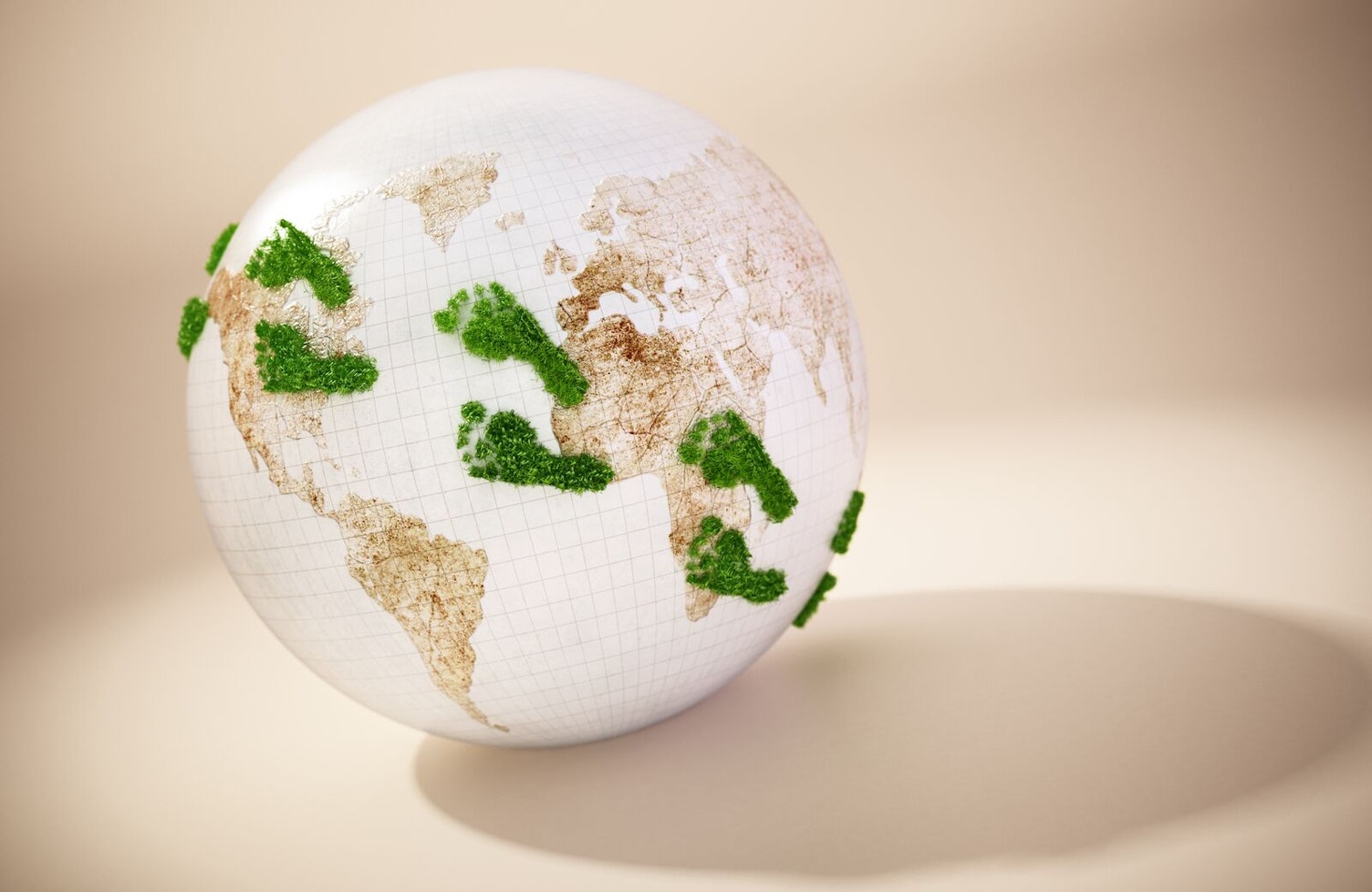 Green Footprints on a Globe