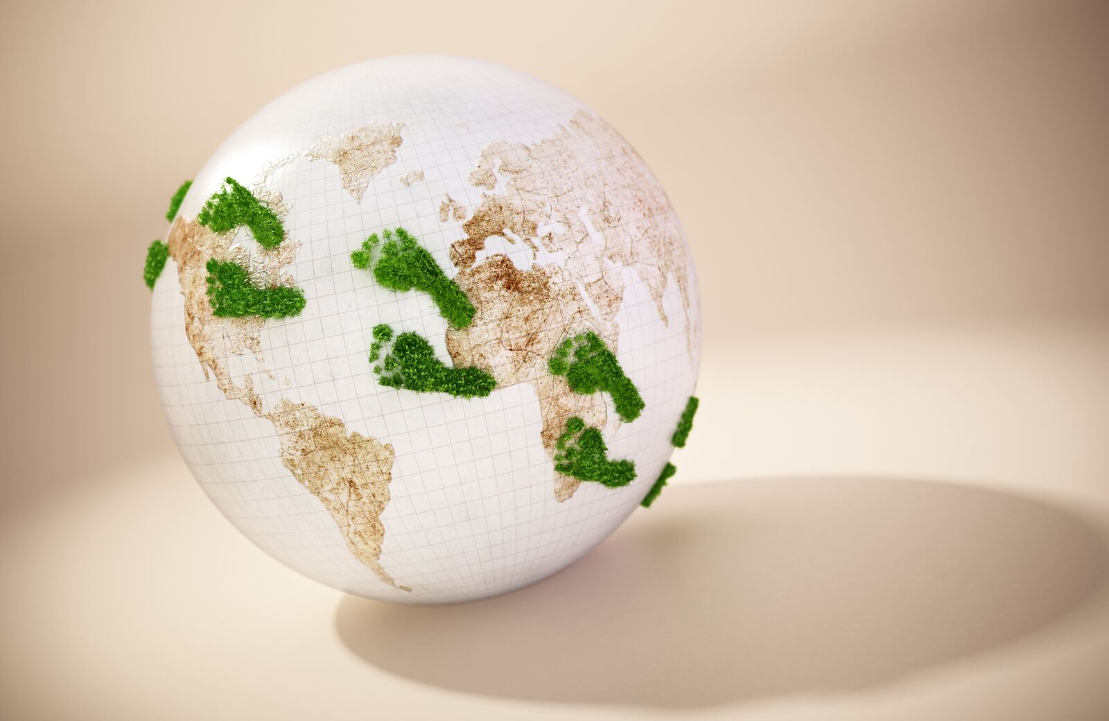 Green Footprints on a Globe