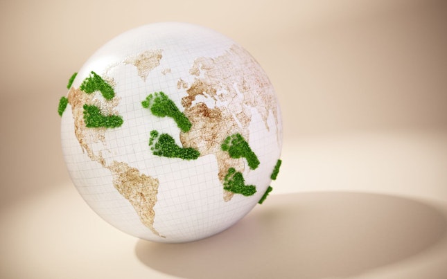 Green Footprints on a Globe