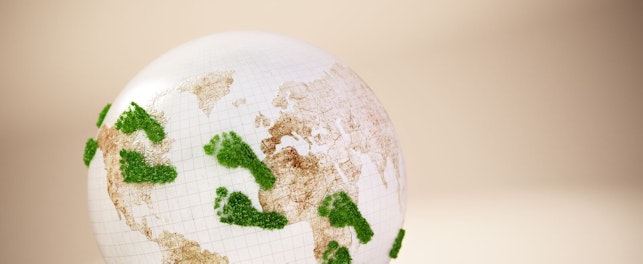 Green Footprints on a Globe