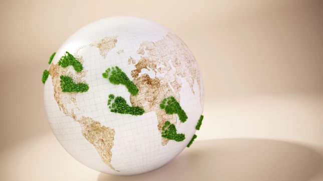 Green Footprints on a Globe
