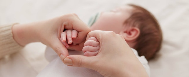 Holding Hands and Mother with Baby