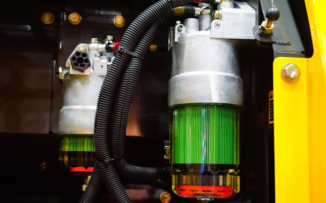 Hydraulic oil fuel filter